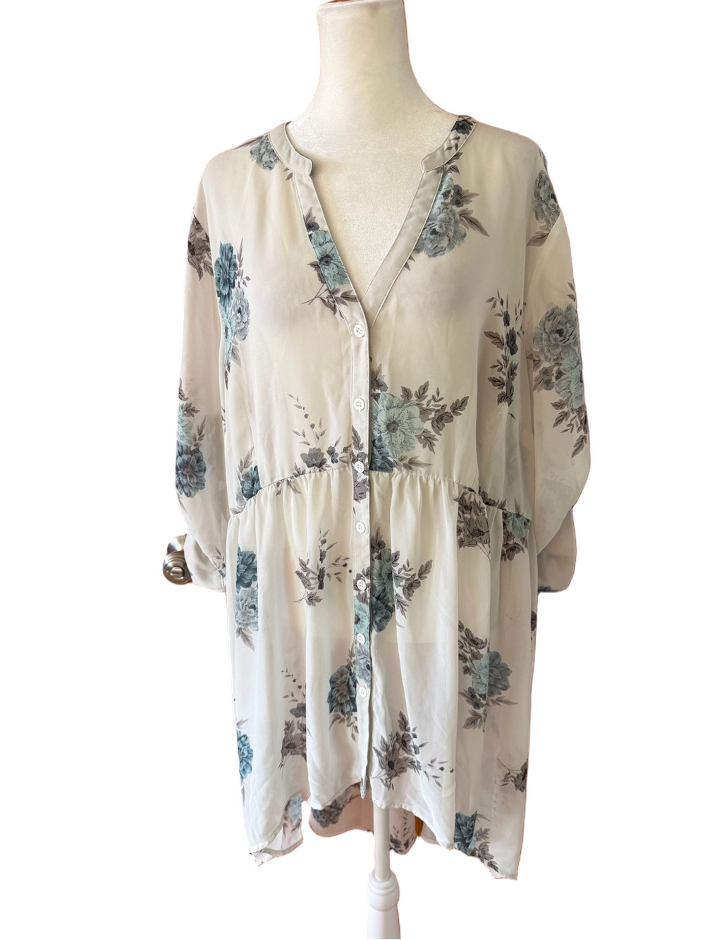 Torrid Floral Button-Front Women’s Tunic Top